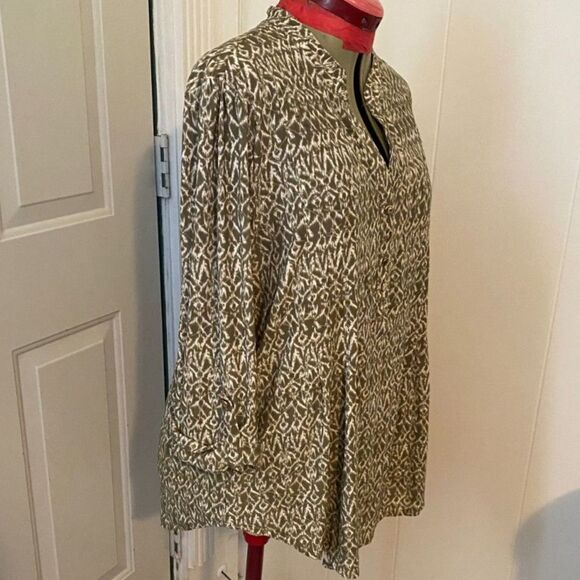 New Direction Boho Geometric V-Neck Women Top Size XL - Picture 2 of 6